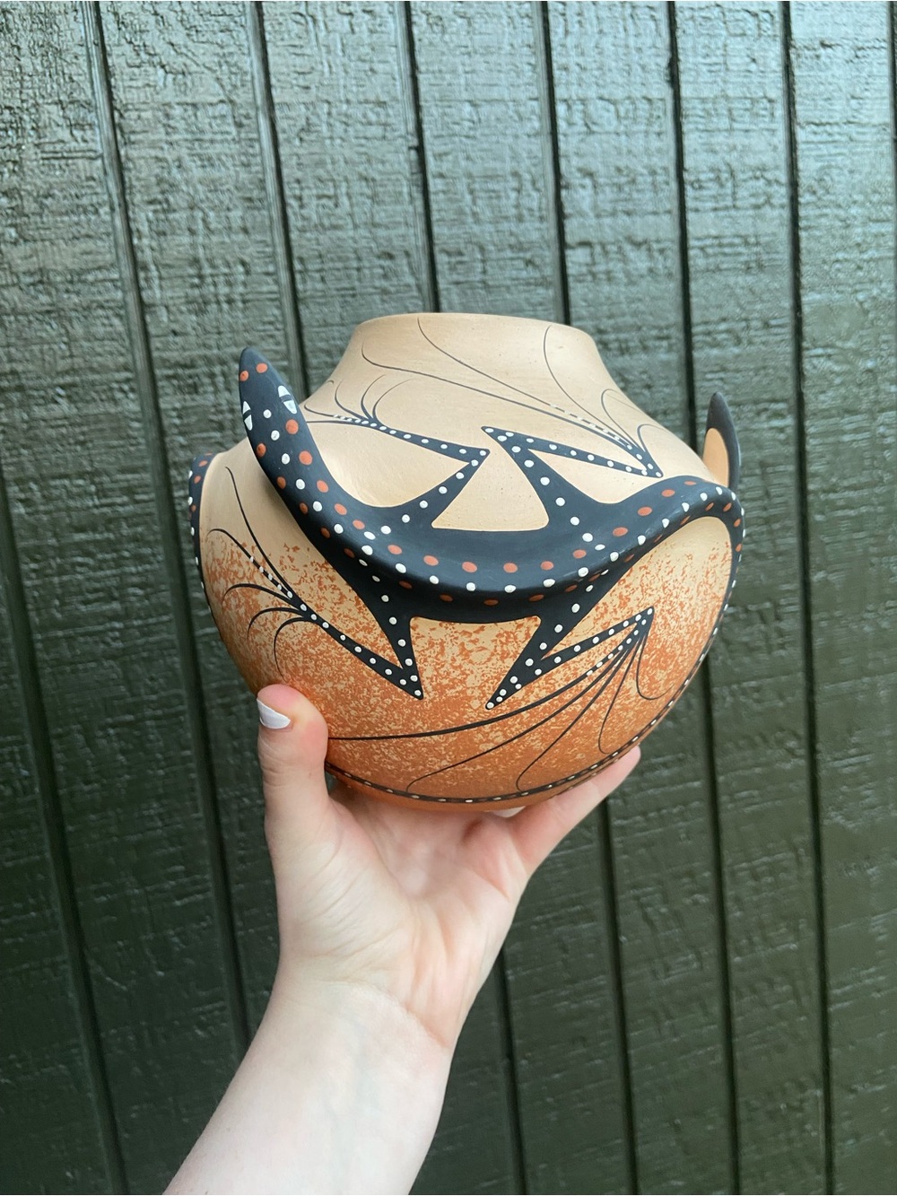 Hand-Painted Orange Decorative Game Ball